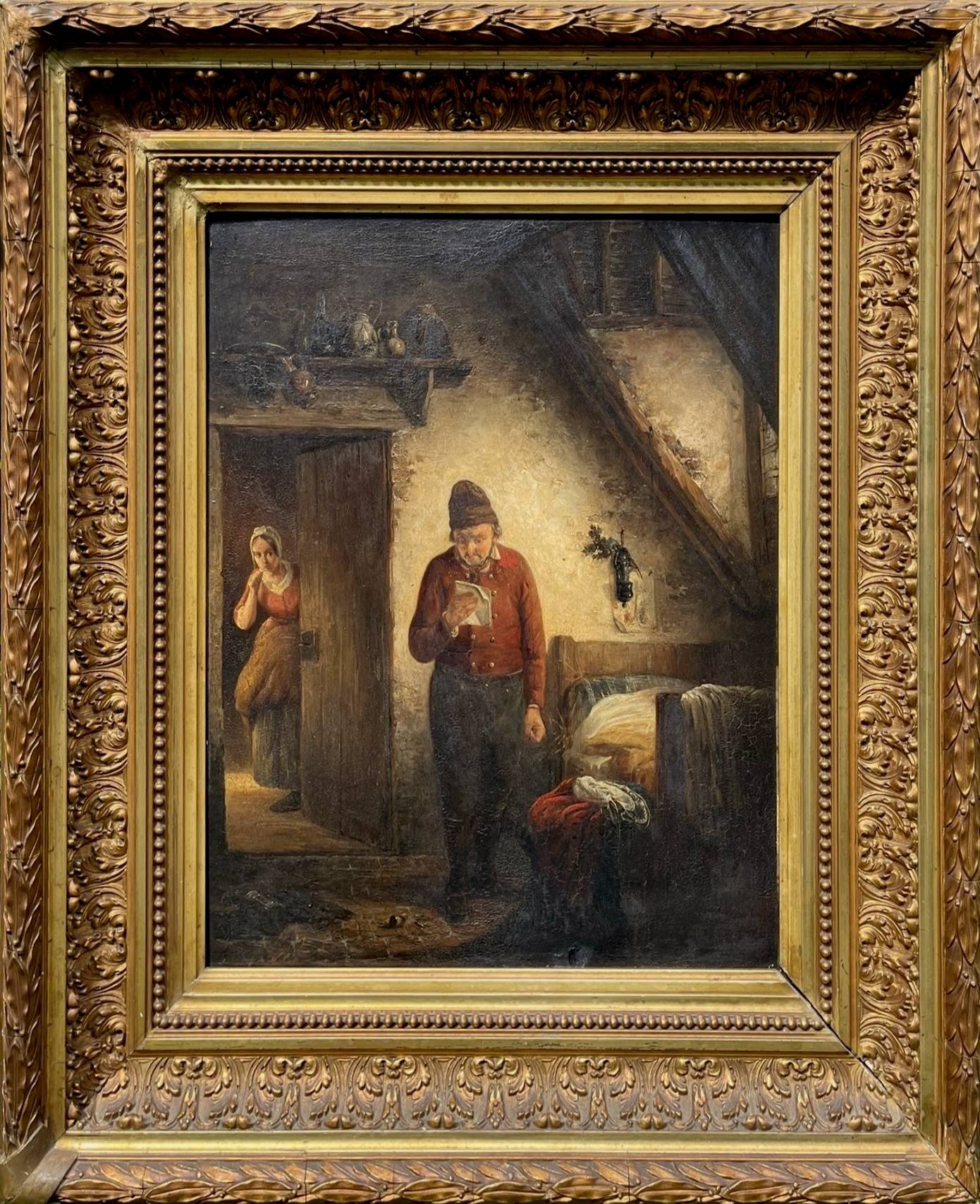 The Letter, oil on wood - 19th C.